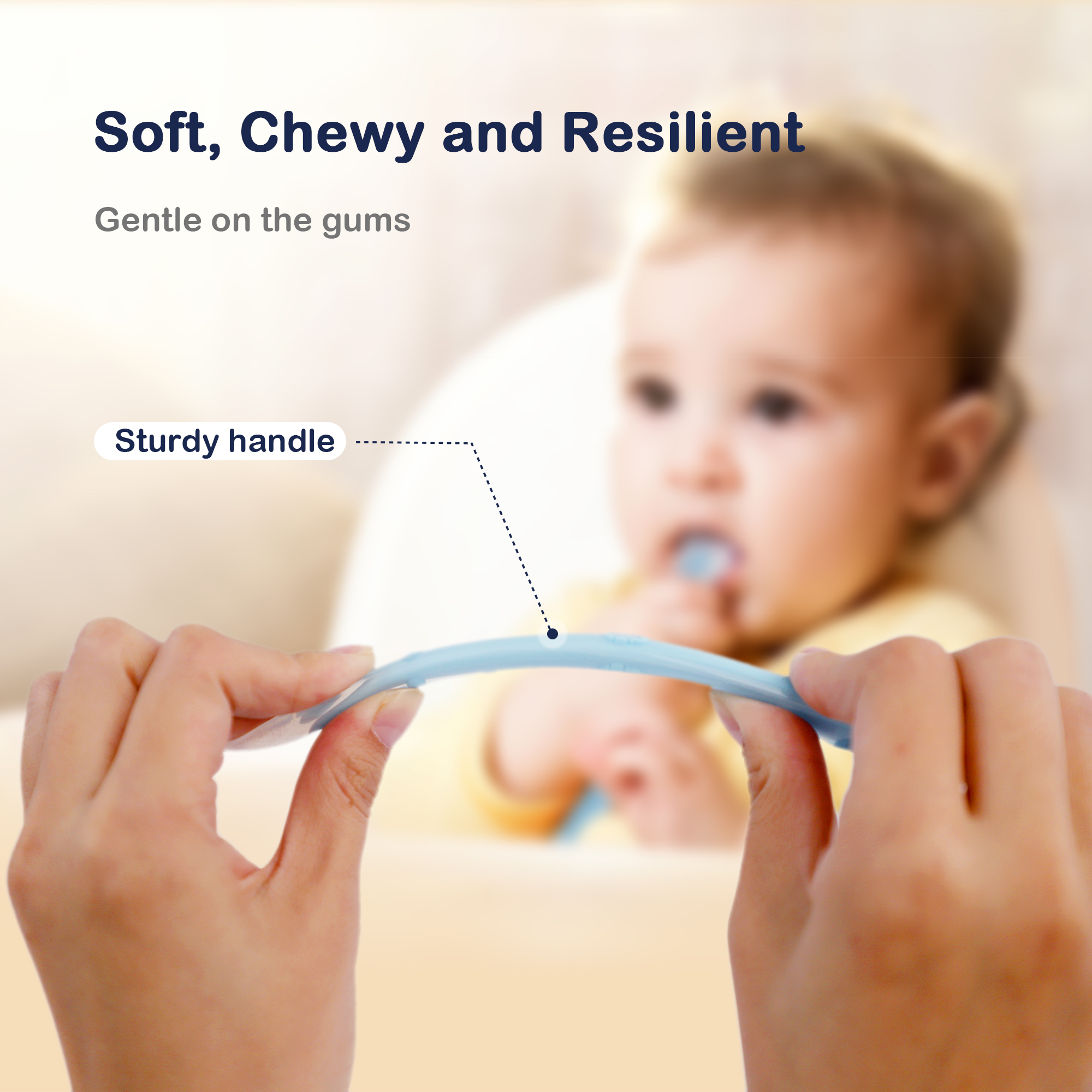 Cuillère à mâcher en silicone pour bébé 