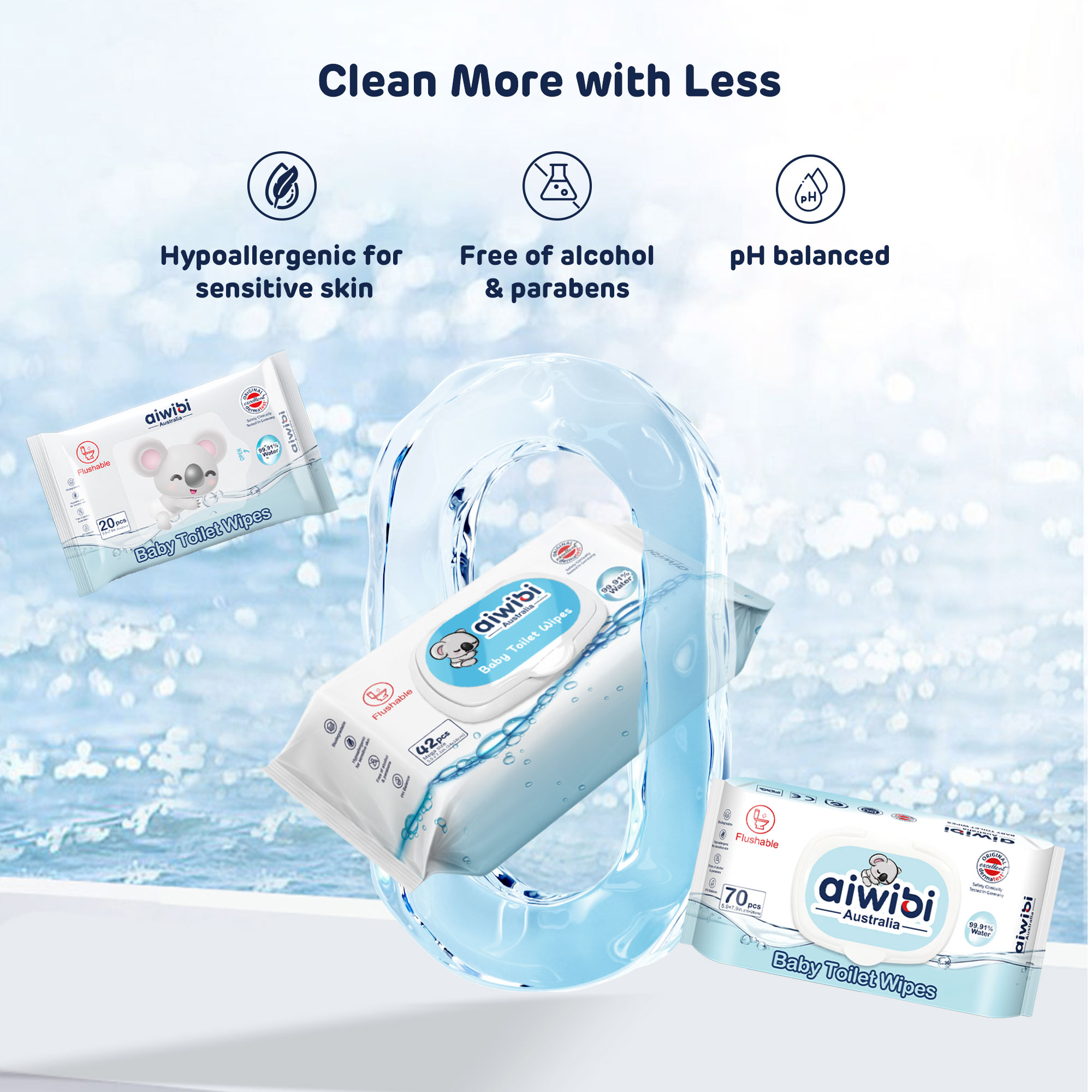 Lingettes de toilette （20/42/70 lingettes）