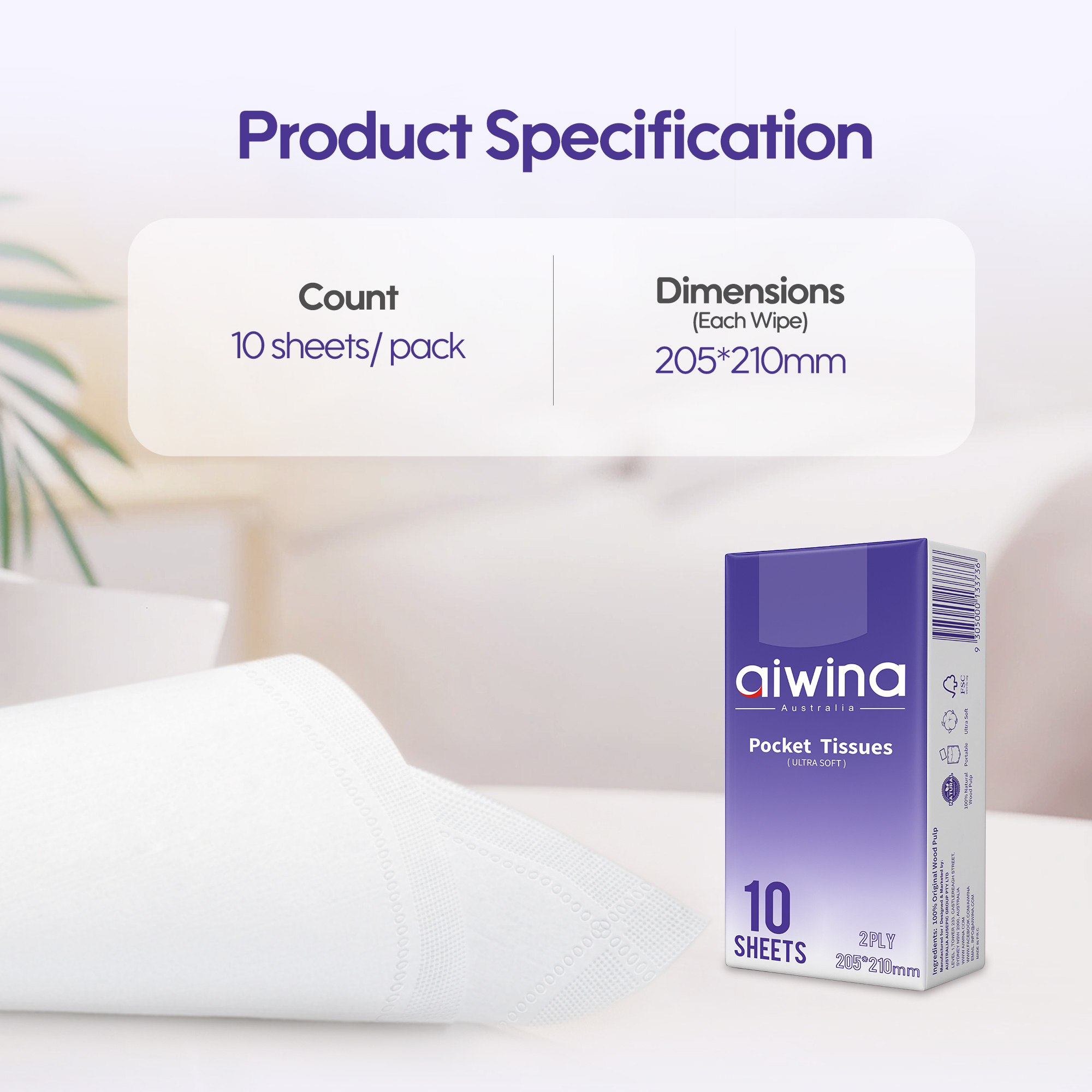 Mouchoirs individuels (10 Paquets)