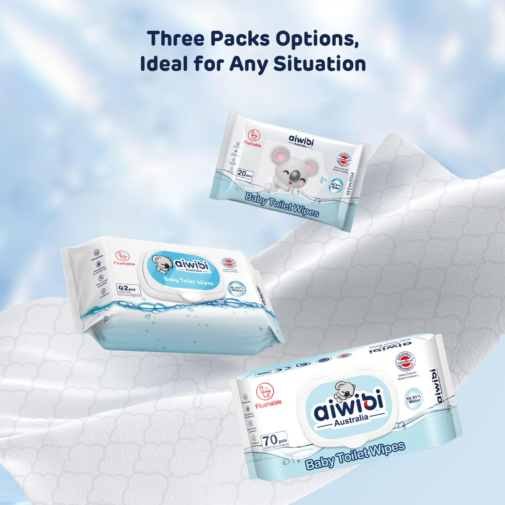 Lingettes de toilette （20/42/70 lingettes）