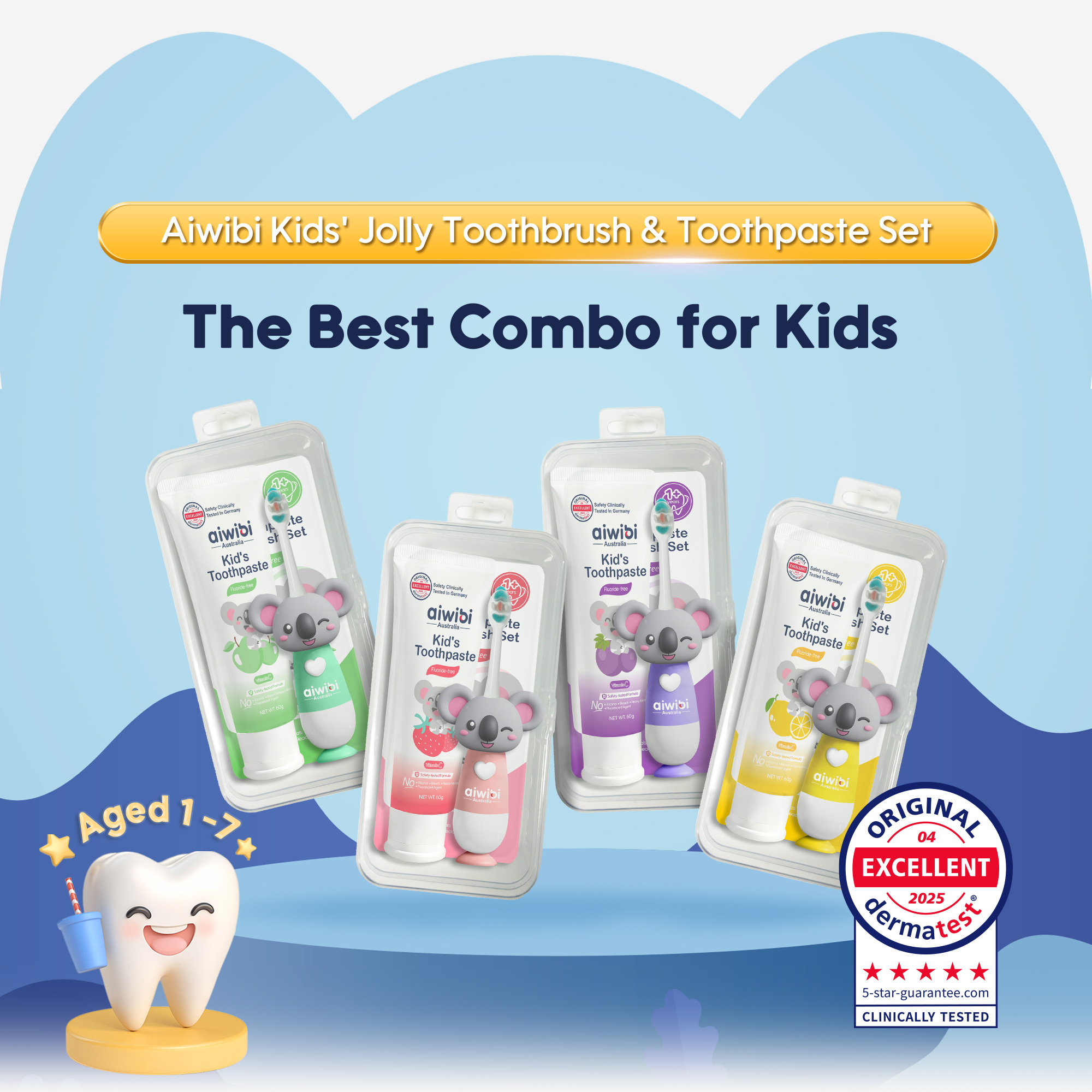 Ensemble brosse à dents & dentifrice pour enfants (kit)